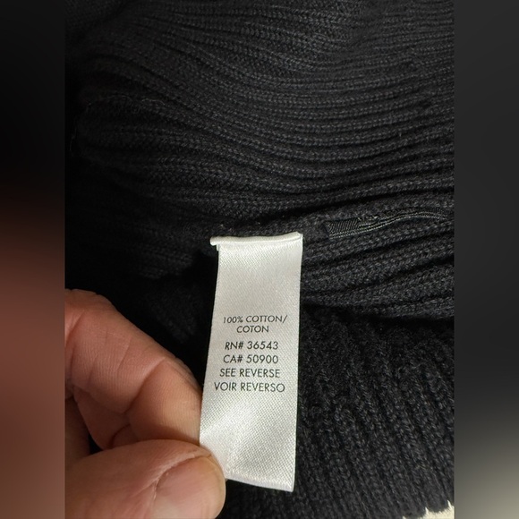 CALVIN KLEIN Men's Black mock neck 1/4 zip pullover sweater size L - Picture 12 of 14